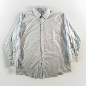 Brooks Brothers Regent Shirt 1818 17.5 2/3‎ Non Iron White Blue Cross Stripes